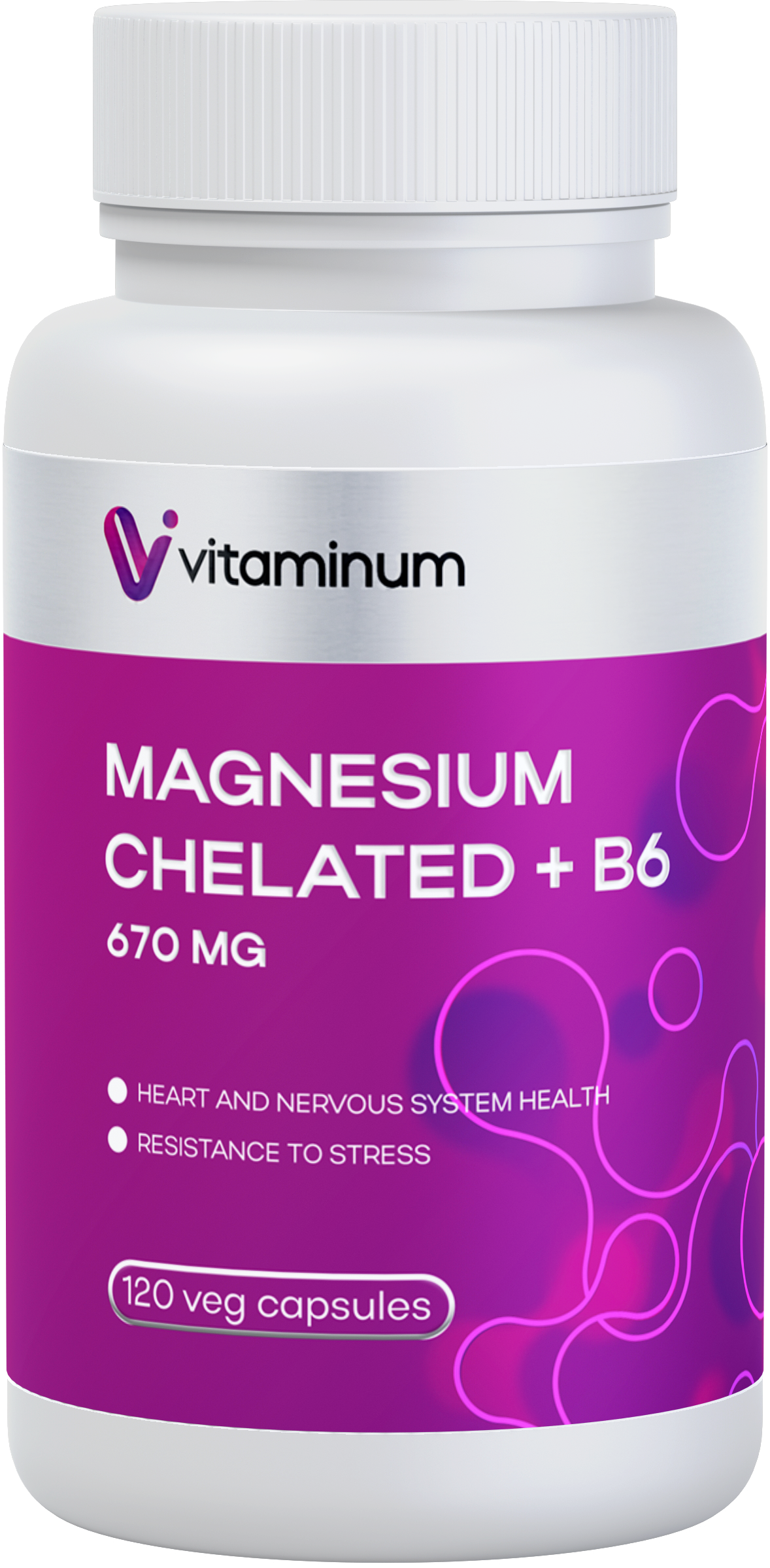  Vitaminum МАГНИЙ ХЕЛАТ + витамин В6 (670 MG) 120 капсул 800 мг  в Кемерове